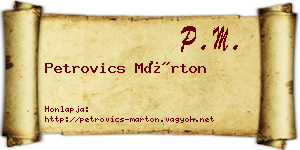Petrovics Márton névjegykártya